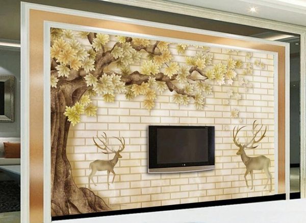 

wallpapers custom 3d mural wallpaper tree elk creative living room bedroom background wall decoration painting