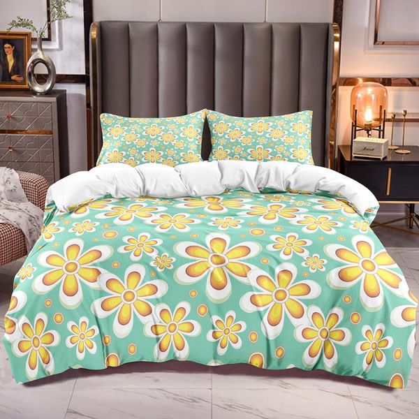 

bedding sets floral duvet quilt cover flowers pattern covers with zipper closure farmhouse comforter