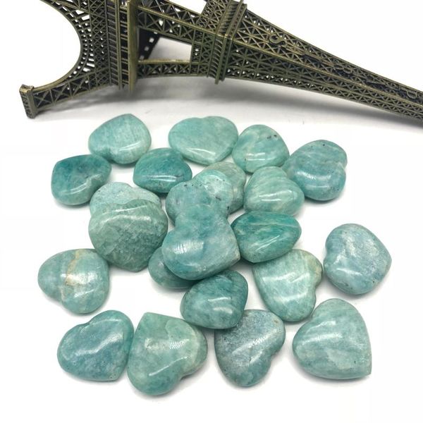 

decorative objects & figurines 8-11pc natural quartz blue opal hand-sanded sky river amazonite stone heart healing witchcraft crystal