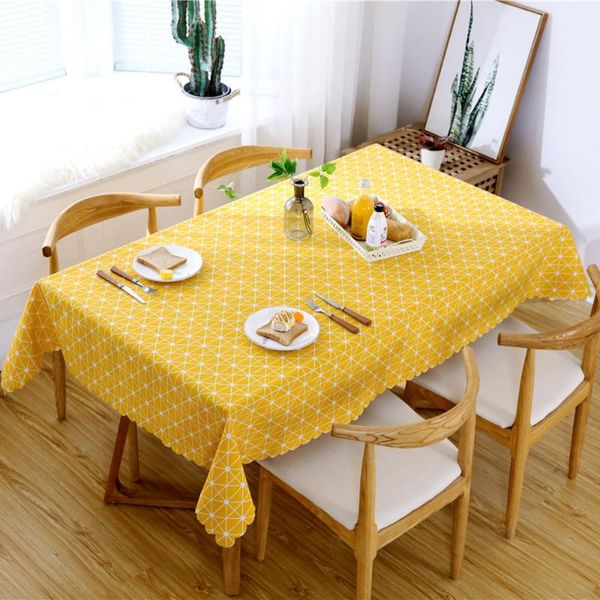 

135x200cm cotton flax table cloth rectangular waterproof oilproof white kitchen dining room simple party tablecloth
