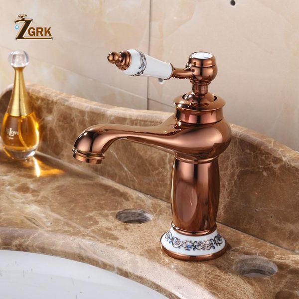 

basin sink faucet rose golden water mixer bath brass ceramics bathroom tap wash taps faucets