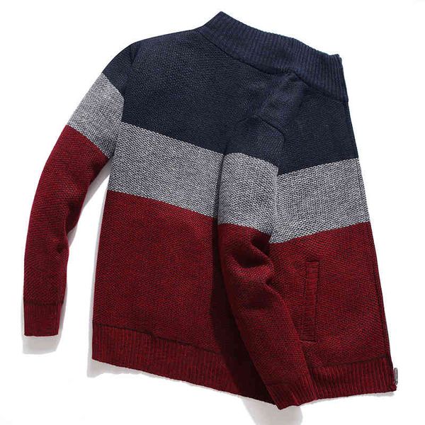 

men's jackets korean striped male cardigan, large-sized gray warm men's clothes, 3xl, q1tv, Black;brown