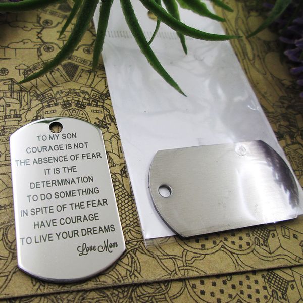

40pcs--stainless steel charms"to my son courage is not the absence..." more style choosing diy pendants fo necklace, Bronze;silver