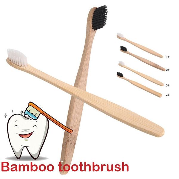 

toothbrush personal environmental bamboo charcoal for oral health low carbon medium soft bristle wood handle