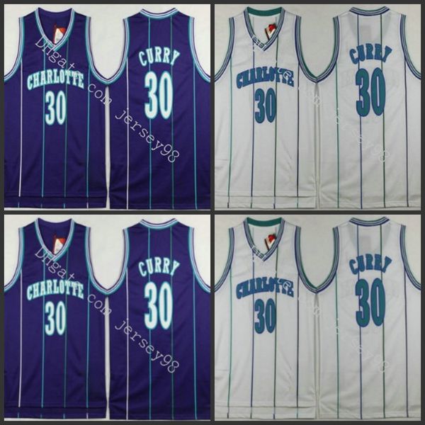

charlotte hornets men #30 dell curry retro basketball jersey, Black