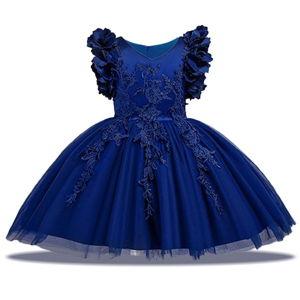 Платья на крестины для девочек, элегантное кружевное платье принцессы, детское вечернее бальное платье для детей 1–2 лет