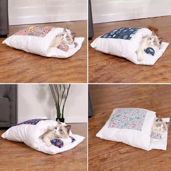 

kennels & pens cat sleeping bag sofas mat soft warm removable pet bed winter kitten house fleece puppy kennel cozy small pets nest cushion