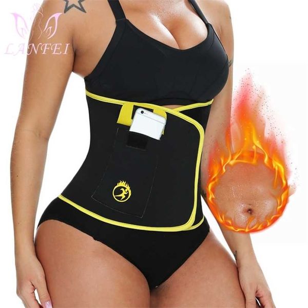 

lanfei women slimming belt gym waist trainer neoprene body shapers corset fajas weight loss sauan sweat girdle shapewear 211220, Black;white