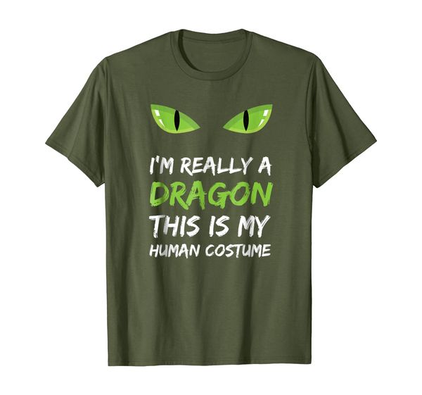 

i'm really a dragon this is my human costume t shirt cute, White;black