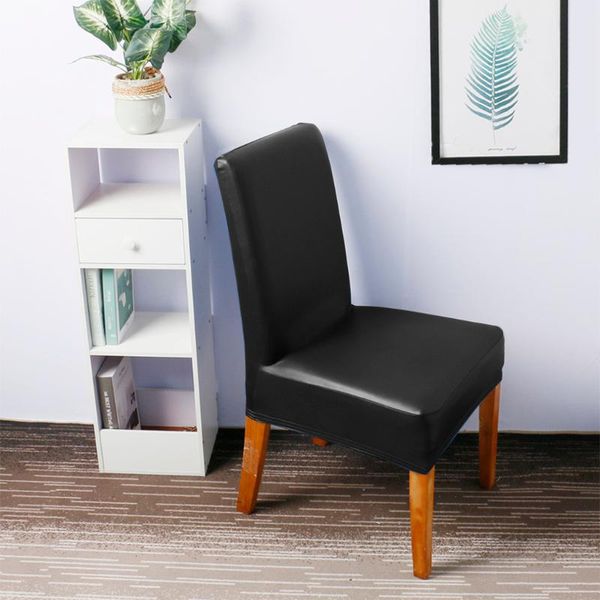 

chair covers 1/2/4/6 pcs pu waterproof oilproof cover leather spandex stretch kitchen seat case el