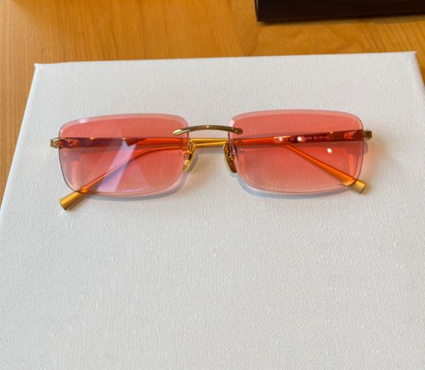 

rimless sunglasses gold/pink gradient lens the horizon glasses occhiali da sole men sun shades eye wear with box, White;black