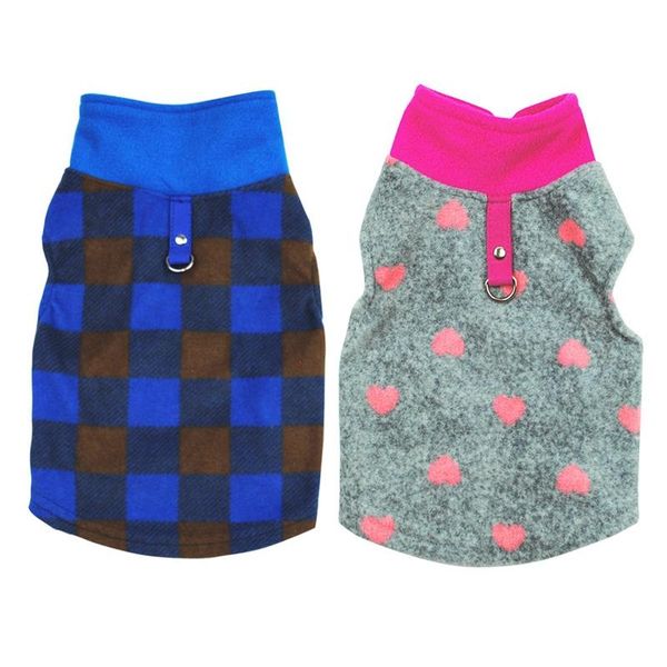 

dog apparel pet dogs vest autumn winter soft fleece clothes for small tshirt with harness leash d-ring pug yorks coat