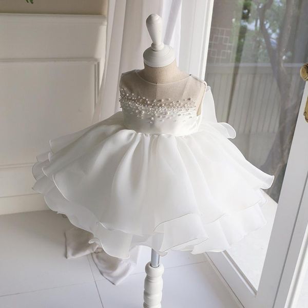 

girl's dresses birthday baby dress sleeveless bead tulle girl christening gowns born baptism party princess vestidos, Red;yellow