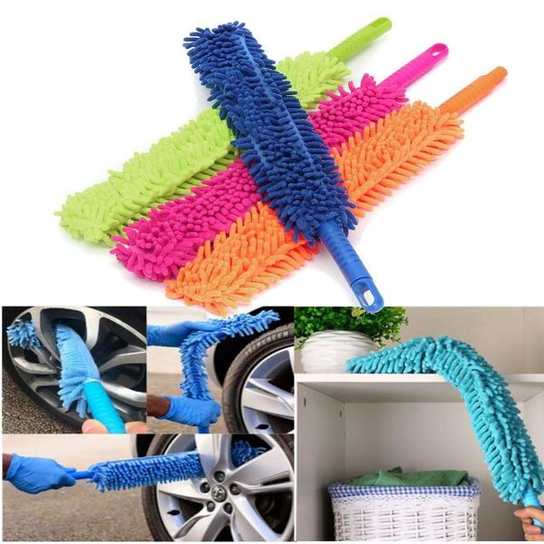 

car wheel wash brush flexible extra long handle microfiber soft brushes tire rim clean portable hub cleaning sponge