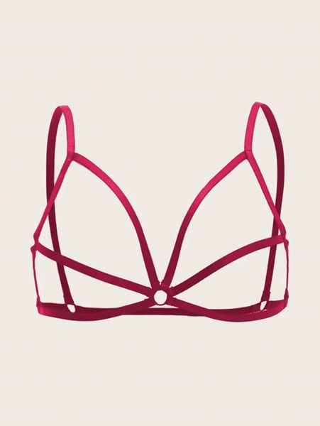 

plus ring linked harness bra j3bv#, Black;white