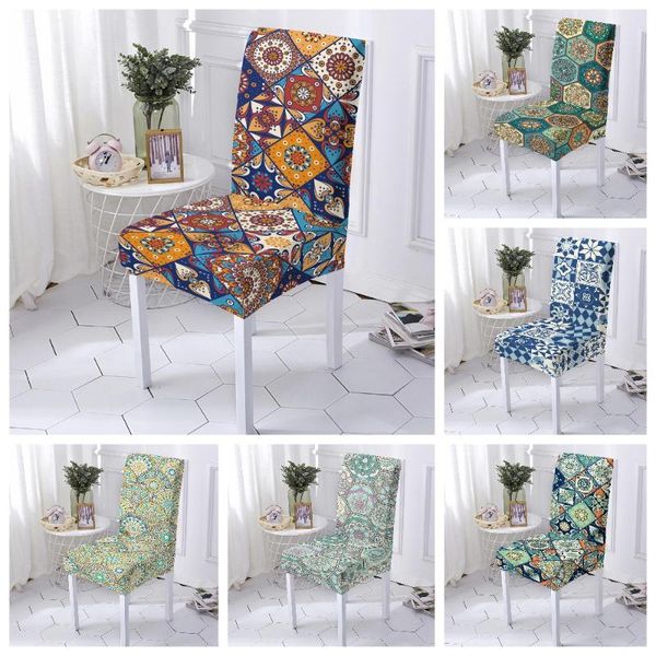 

mandala print chair cover home dining elastic covers multifunctional spandex cloth universal stretch 1/2/4/6pcs
