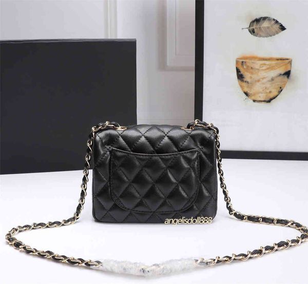 

woman wallet purses mini square classic flap bag black lambskin leather chain quilted shoulder crossbody handbag fashion bags