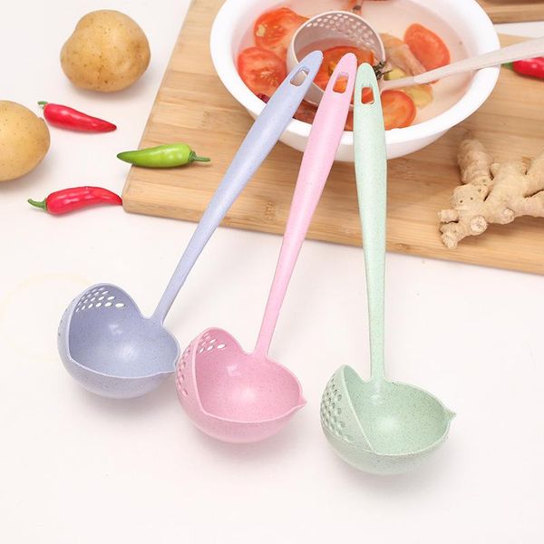 

spoons 1 pc kitchen gadgets 2 in spoon strainer long handle soup tableware cooking plastic ladle accessories