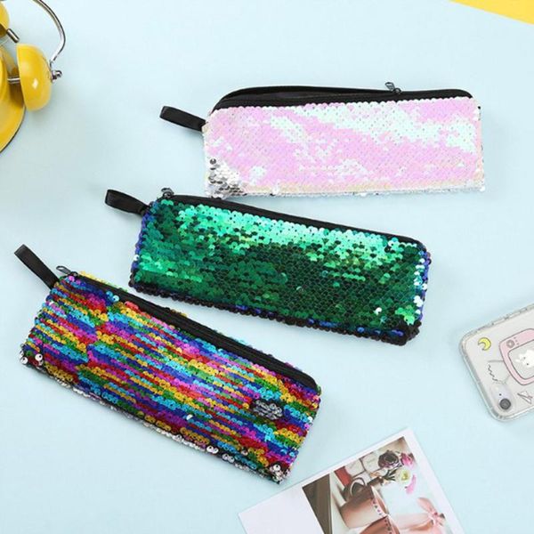 

cosmetic bags & cases fashion sequin glitter portable bag organizer holder small makeup case travel storage beauty wash zipper women girl bo