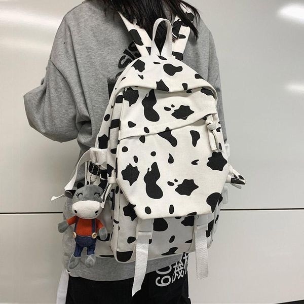 

backpack trendy design youth 2021 fashion striped canvas notebook computer campus school bag large capacity travel sac