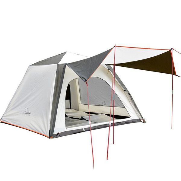 

3-4 person double layer luxury family camping tent large awning one bedrooms outdoor tents and shelters