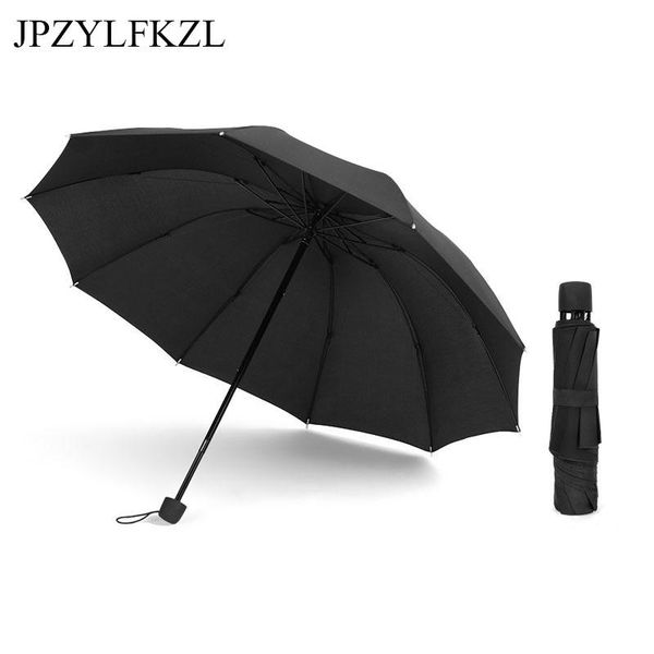 

umbrellas 2021 brand creative for men rain sun umbrella women tri-fold folding 10 bone handle business women's parapluie