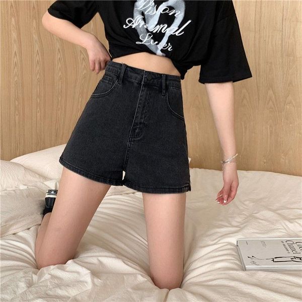 

women's shorts women denim trendy summer solid ins girls side-slit distressed pockets ulzzang chic harajuku female design, White;black