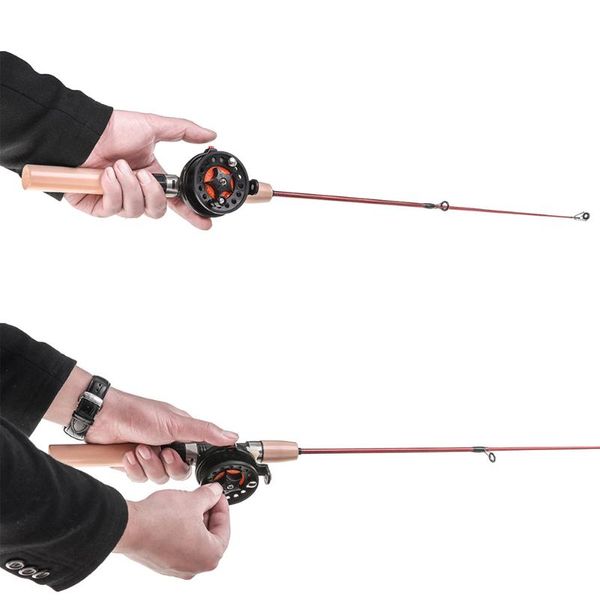 

boat fishing rods winter mini ice rod with reel combo set metal reels elastic carbon bait casting wood handle