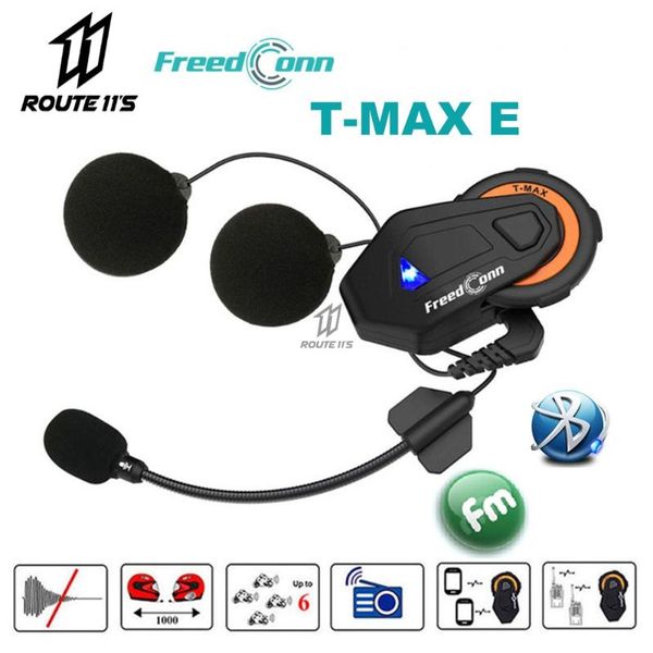 

motorcycle intercom conn helmet bluetooth walkie talkie headset 1000m 6 rider group chat system off-road fm radio