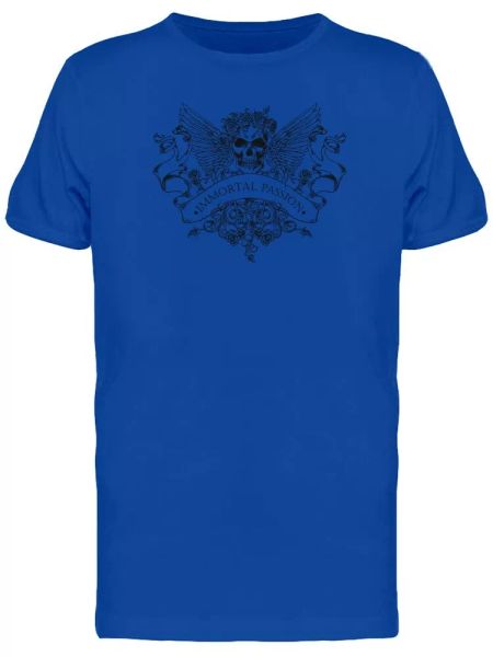 

immortal passion winged skull men's tee -image by shutterstock, White;black