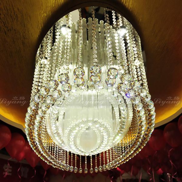 

customized oval led crystal lamp villa living room el lobby light beauty salon club jewelry store lighting ceiling lights