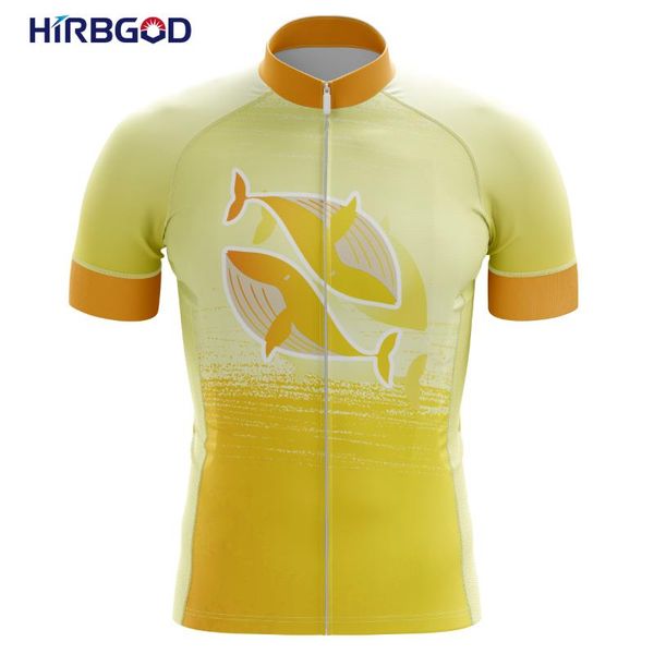 

gym clothing hirbgod 2021 summer yellow men's cycling jersey for italian series whale pattern riding short-sleeved pocket,tyz705-01, White;black