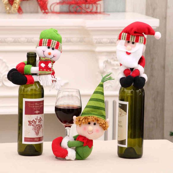 

christmas decorations doll wine bottle set small neck holding piece accessories