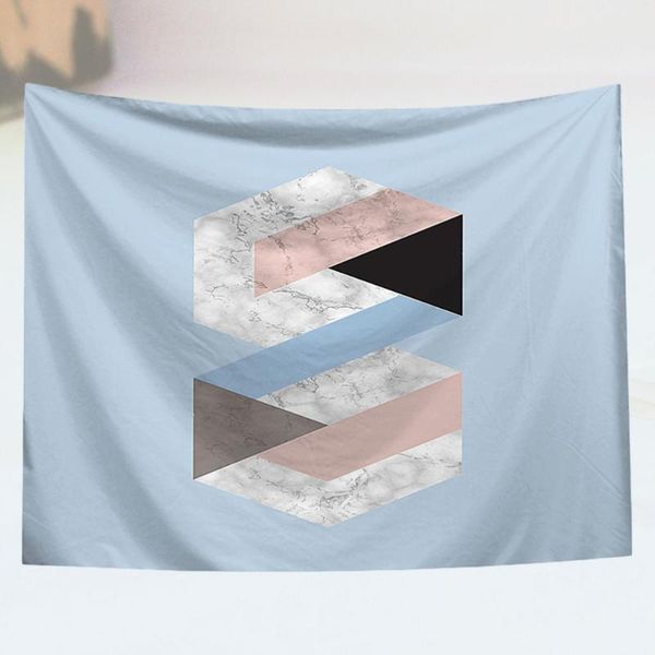 

tapestries 1pc household wall tapestry soft throw rug marbled beach towel fashion bath shower (blue)