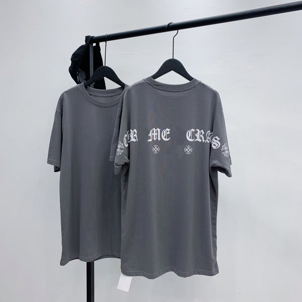 

2021ss mens t shirt summer Chrome Sanskrit Hearts horseshoe back letter logo no pocket printed cotton short-sleeved couples age reduction tr, White;black