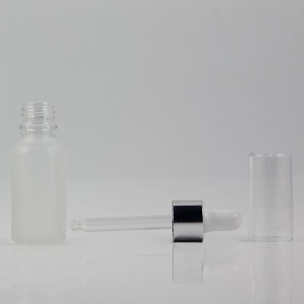 

storage bottles & jars empty 20ml round glass dropper bottle white/clear frosted