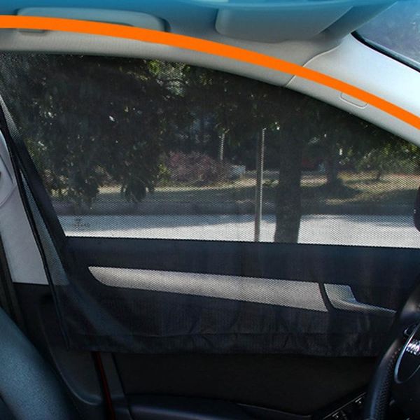 

2pcs universal car window sun shade front rear side baby kid pet uv breathable mesh shades backseat fits most cars sunshade