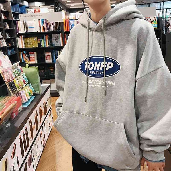 

ins hip hop loose hooded jacket men chic korean fashion cec lazy harajuku bf autumn, Black