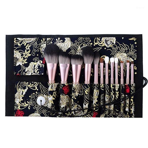

12pcs pro face cosmetic powder makeup brush foundation tool with storage case1