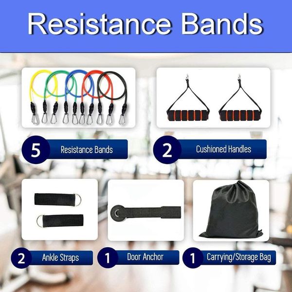

11pcs pull rope set fitness tension pedal rally strap resistance bands tpe muscle training equipment