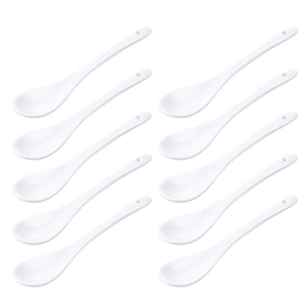 

spoons 10 pcs polished stirring jam wear-resistant dessert (white)