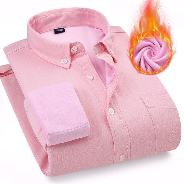 

men's casual shirts trendy mens long sleeve solid thick velvet brand autumn winter cotton warm dress shirt camisa masculina, White;black