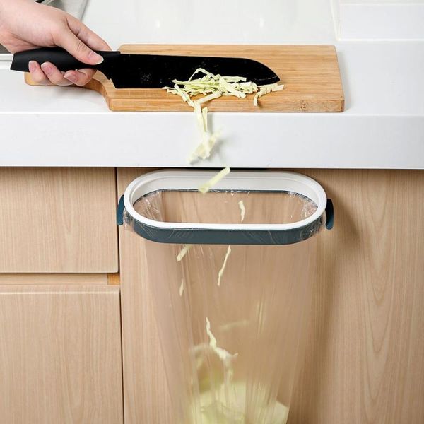

plastic garbage hanging bag portable kitchen trash storage rack hook scouring pad dry shelf holder organzier hooks & rails