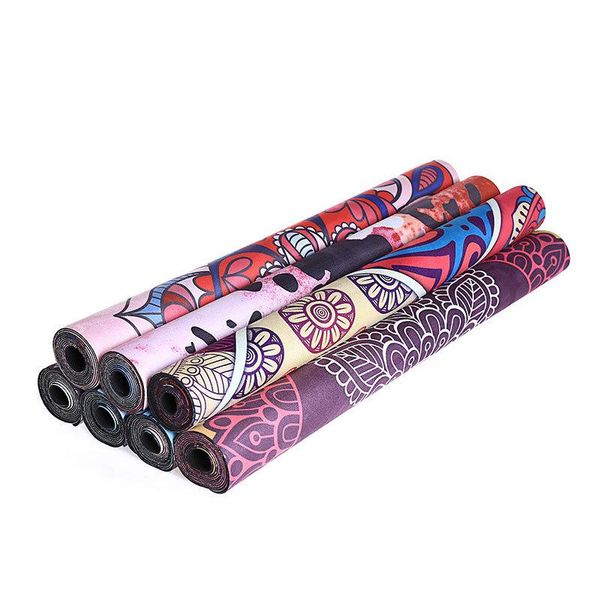 

suede yoga mat non-slip gym for fitness sports pilates exercise mats natural rubber ultraligh sport