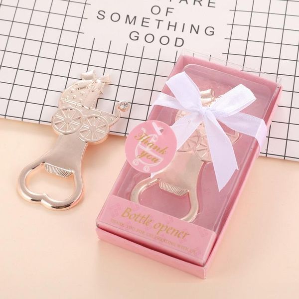 

20pcs baby shower gifts boy girl birthday party giveaways baptism souvenirs gold metal carriage bottle opener favor