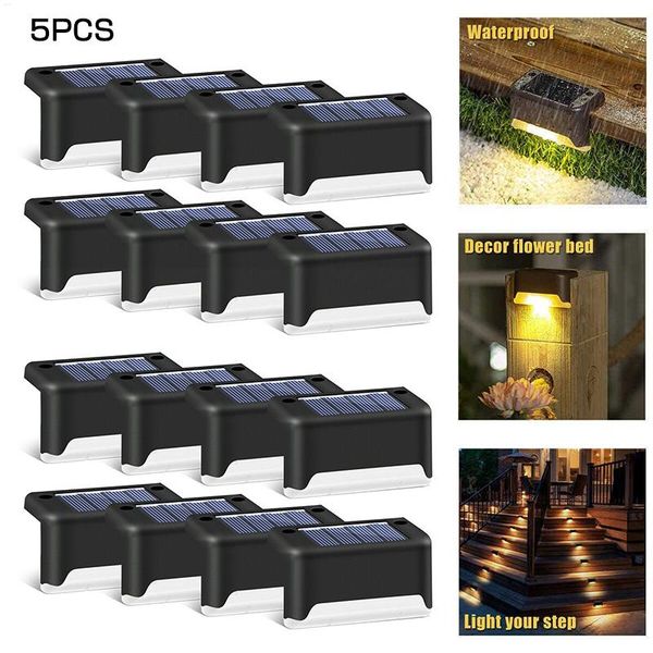 

solar lamps led deck step lamp outdoor lights waterproof 5pcs mini wall light balcony stairs garden yard fence