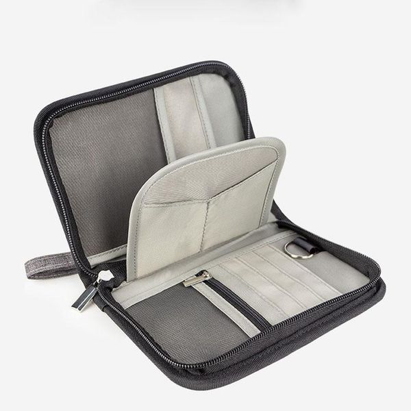 

storage bags portable passport bag men's travel business wallet id organizer coin purse zipper pouch accessories supplies