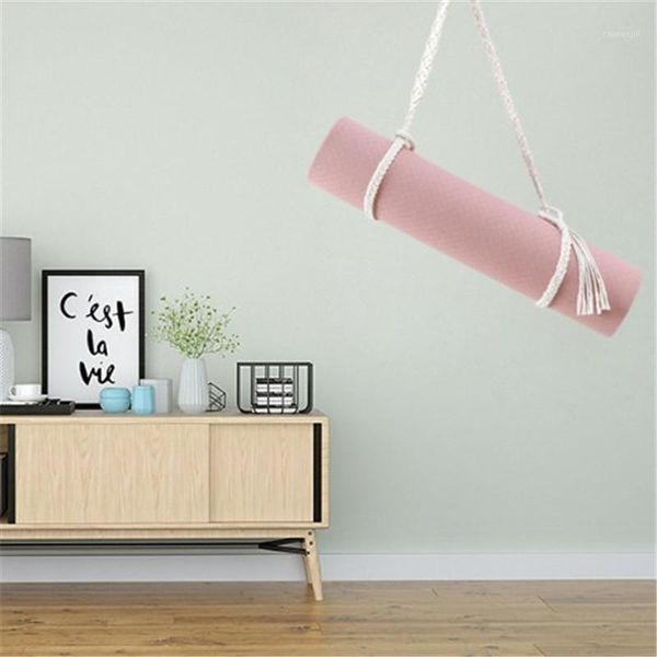 

macrame yoga strap belt mat carry bag wall hanging tapestry cotton backpack bags lace tassel decor gift1