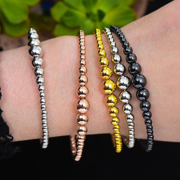 

bangle blachette personality fine rotatable beads matched stackable women man couple bracelet for friends lover surprise gift, Black