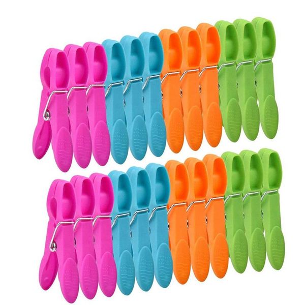 

clothing & wardrobe storage 96pcs powerful clothes pegs, colorful plastic clothespin, windproof laundry pegs for home supplies underwears